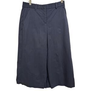 Theory‎ Halientra Chino Wide-Leg Pants Cotton Blend Size 0 Navy #G0204217
